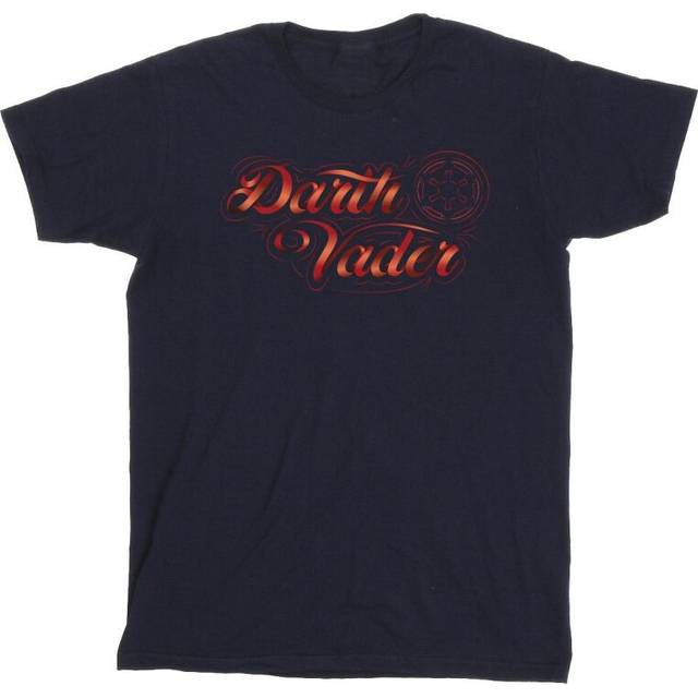 Obi-Wan Kenobi Darth Vader Ribbon Font T-Shirt - Navy - XXL