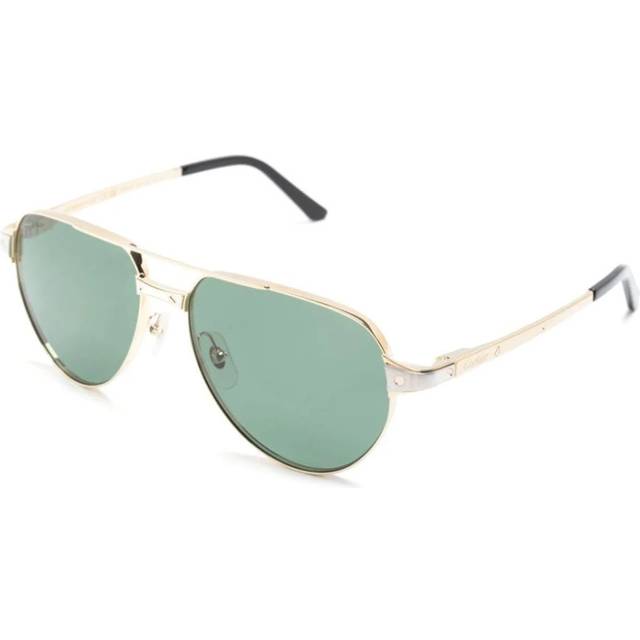 Cartier Santos de Cartier Polarized Green Pilot Mens Sunglasses CT0425S 002 59 (OS)