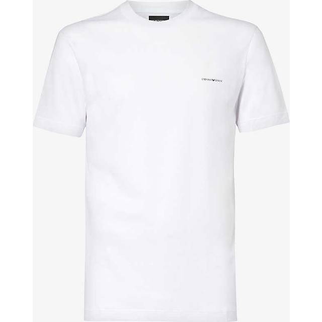 Emporio Armani, T-Shirts, male, White, 2XL, White Crew Neck T-Shirt