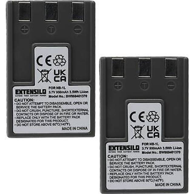 2x battery for canon powershot s200 s230 s100 s410 s500 s300 s400 s110 950mah