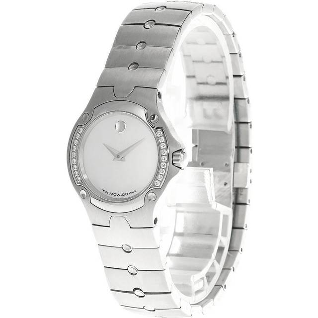 MOVADO 27MM Quartz SS Diamond MOP Dial Women's Watch 0604483 - White Mother Of Pearl - 27 mm