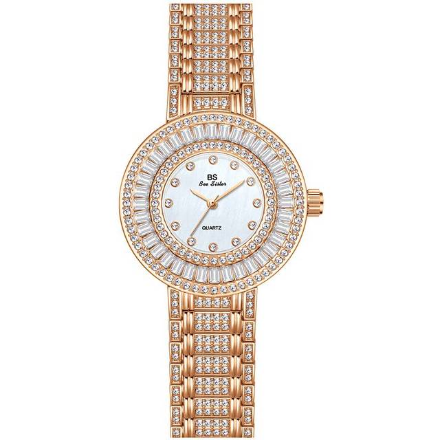 Diamond Ladies Watch Women Rhinestone Waterproof Wrist Watch Rose Bracelet Quartz Watches Small Size For Women