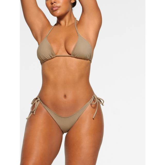 Skims Womens Desert Signature Swim Dippy-tie Stretch Recycled-nylon Bikini Bottoms Xxxl - DESERT