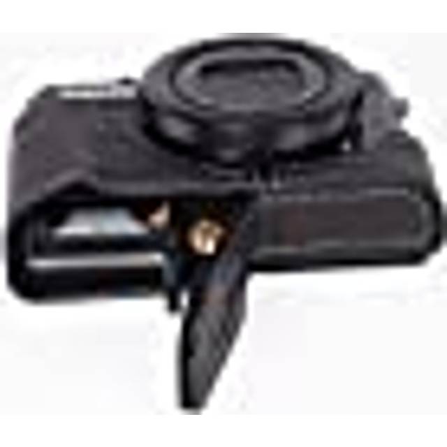 Real leather half camera case bag cover for canon g7x mark iii ii m3 m2 open bk