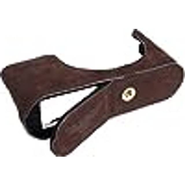 Genuine real leather half camera case bag cover for leica q typ116 bottom open d