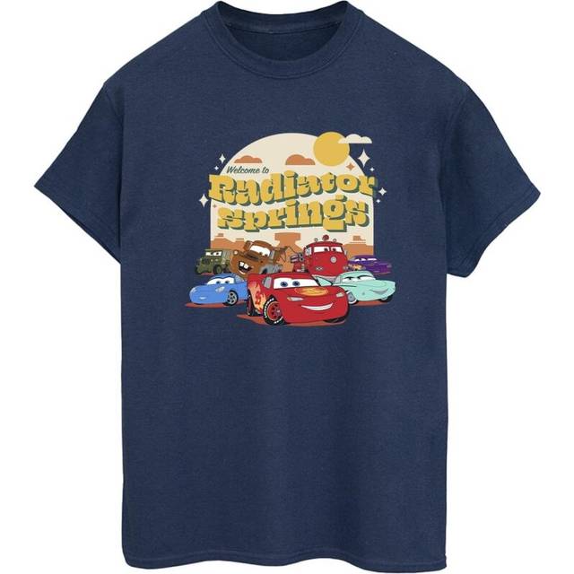 (3XL, Navy Blue) Disney Womens/Ladies Cars Radiator Springs Group Cotton Boyfriend T-Shirt