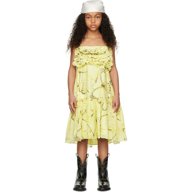 Miss Blumarine Kids Yellow Printed Dress - Q9215 St.Farfalle/Lu - 14Y