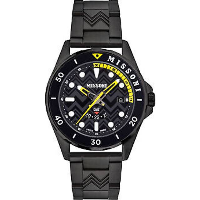 Missoni, Watches, male, Black, ONE SIZE, GMT Sporty Elegance Analog Watch