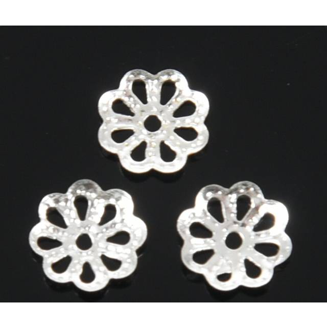 Beautiful Bead 6mm Silver Tone Flower Bead Caps for Jewelry Making (About 500pcs)