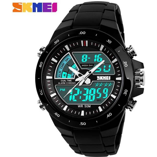 SKMEI 1016 Men Sports Watch LED Digital Analog Watches Alarm 30M Waterproof Fashion Wristwatch