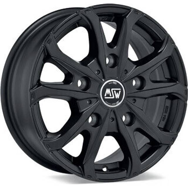 MSW 48 Van Alloy Wheels In Matt Black Set Of 4 - 18x7.5 Inch ET48 5x160 PCD, Black