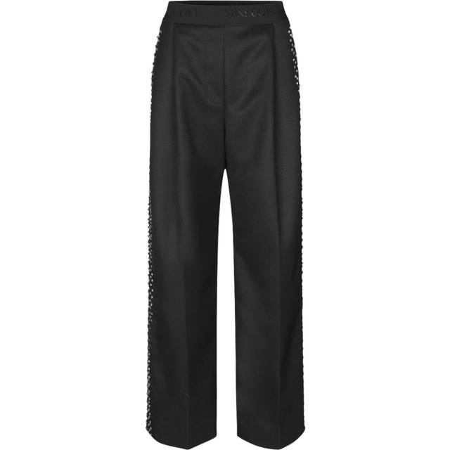 STINE GOYA CIARA BLACK WIDE LEG PANTS WITH RHINESTONES