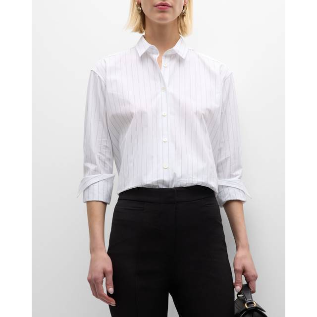 TOTEME White Signature Shirt - 114 WHITE/BLACK - DK 42