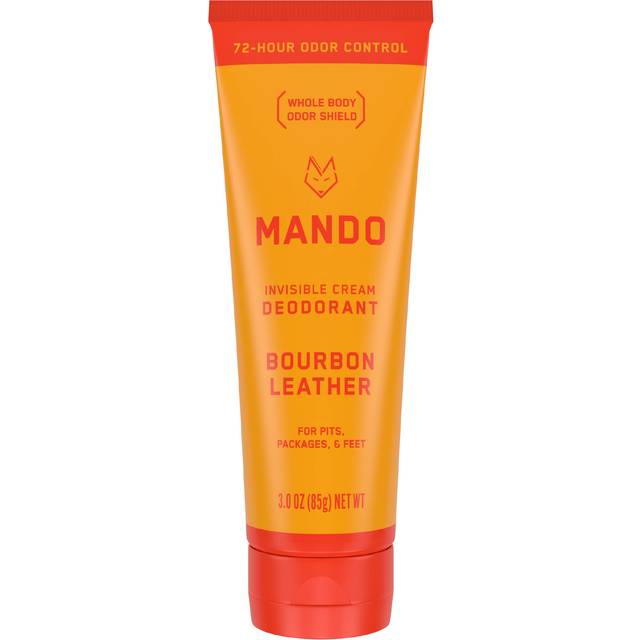 Mando Whole Body Deodorant For Men - Invisible Cream - 72 Hour Odor Control - Aluminum Free  Baking Soda Free  Skin Safe - 3 Ounce Tube (Bourbon
