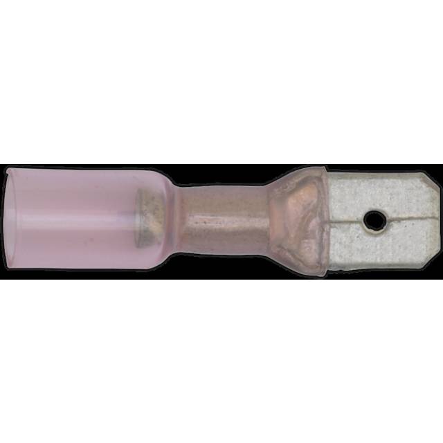 Heat Shrink Push-On Terminal 6.3mm Male Red Pack of 25
