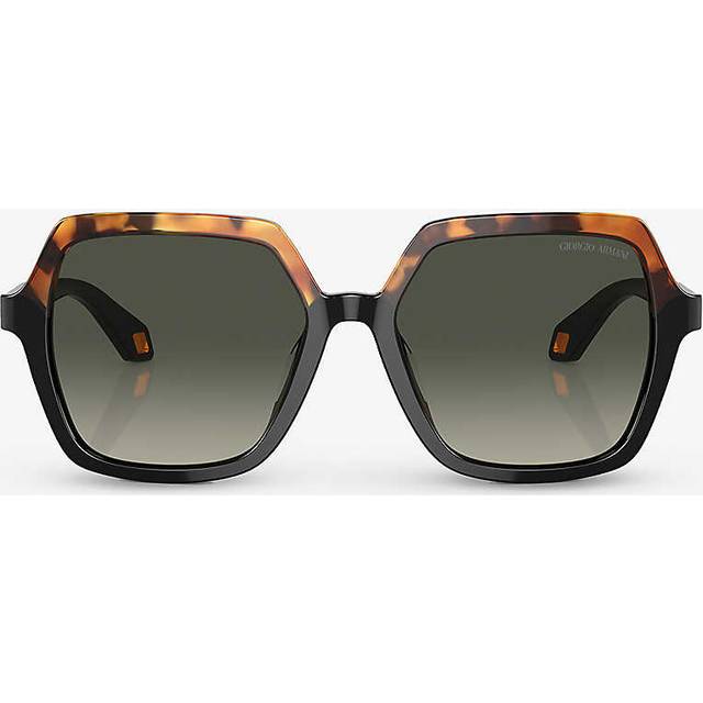 Giorgio Armani Kvinna AR8193U 587519 Solglasögon Acetat Sköldpadda Grå Fyrkantig Normal Skuggad