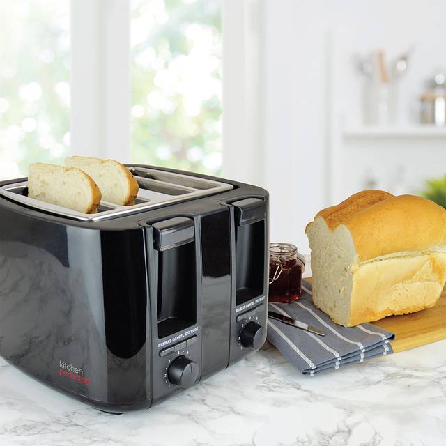 Kitchen Perfected Kitchenperfected 4 Slice Extra-wide Slot Toaster - Black, Black
