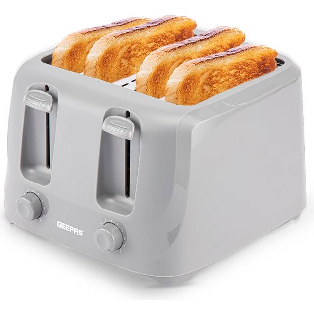 4-Slice Grey Electric Bread Toaster With Browning Control
