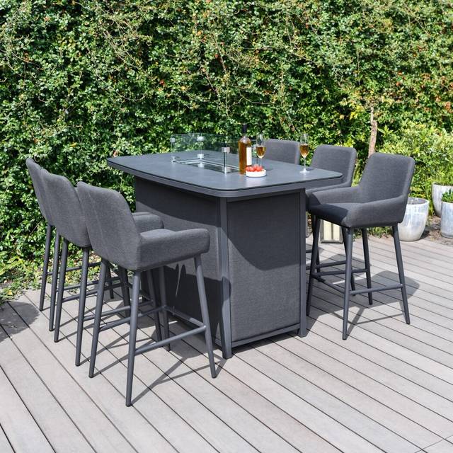 Malay Deluxe Ibiza 6 Seater Bar Set Grey