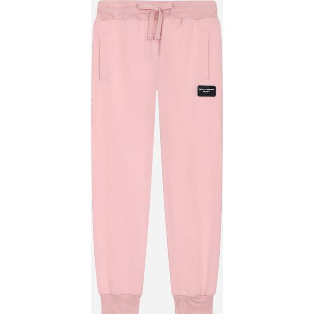Dolce & Gabbana, Sweatpants, female, Pink, 3 Y, Girls Logo Joggers in Pink