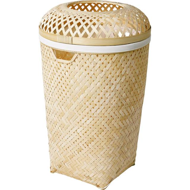 SALUDING tvättkorg, handgjord bambu, 50 l