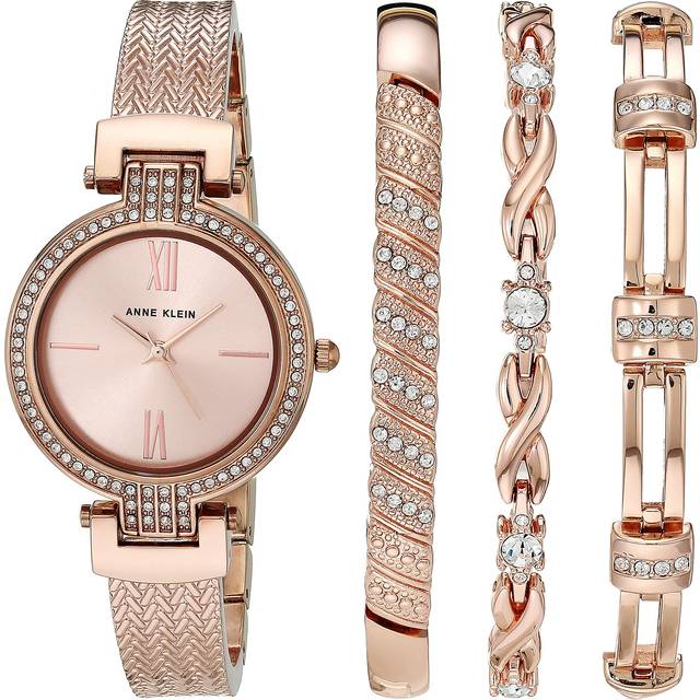Anne Klein Women's Japanese Quartz Dress Watch with Metal Strap Rose