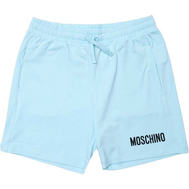 Moschino Boys Boy's Logo Print Shorts in Light Blue Cotton - Size 4Y