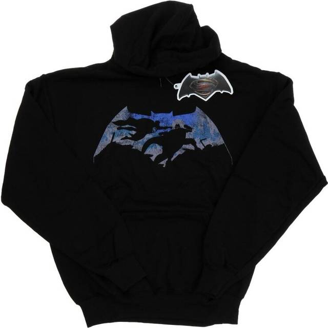 DC Comics Mens Batman v Superman Battle Silhouette Hoodie XXL svart