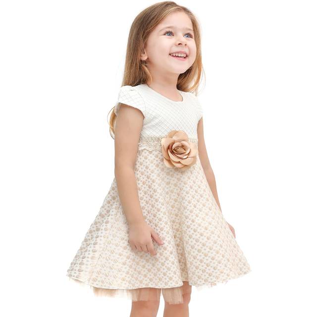 Lilax Little Girls' Sparkle Polka Dot Twirl Dress 8