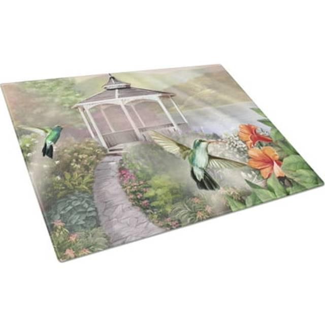 Carolines Treasures PTW2053LCB Garden Gazebo Hummingbird Duo Glass Cutting Board, Large