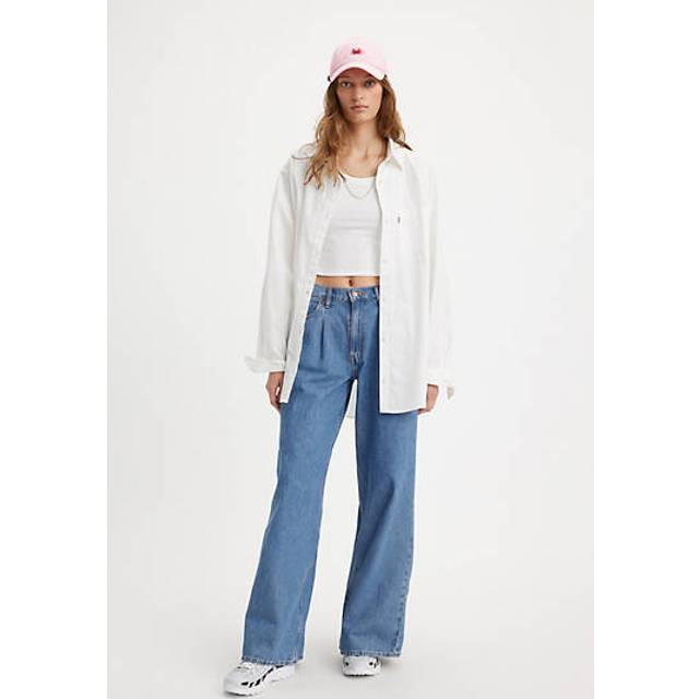 Baggy Dad Lightweight Jeans med vida ben - Blå / Cause And Effect - 25X34