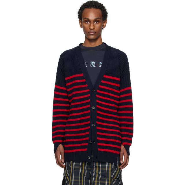Marni-Destroyed Effect Striped Cardigan Maglioni Multicolor-Uomo - 50IT