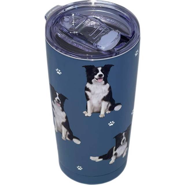 Border Collie SERENGETI 16 Oz. Stainless Steel  Vacuum Insulated Tumbler with Spill Proof Lid - 3D Print - Insulated Travel mug for Hot or Cold Drinks