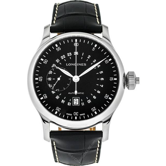 LONGINES 24-Hr Single Push-Piece CHRONO 47.5MM AUTO SS Watch L2.797.4.53.0 / L27974530 - Black - 47.5 mm