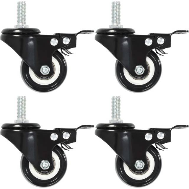 vidaXL 8 Pcs Swivel Casters With Brakes 50 Mm