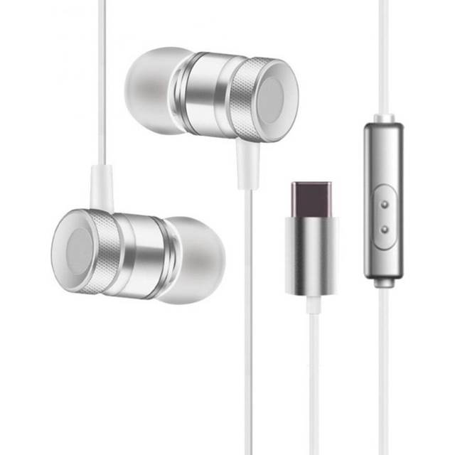 USB Type-C In Ear Earphone with Microphone Metal Sport Gaming Wired Heeadphones Wire Control Headset Bass USB-C Earbuds
