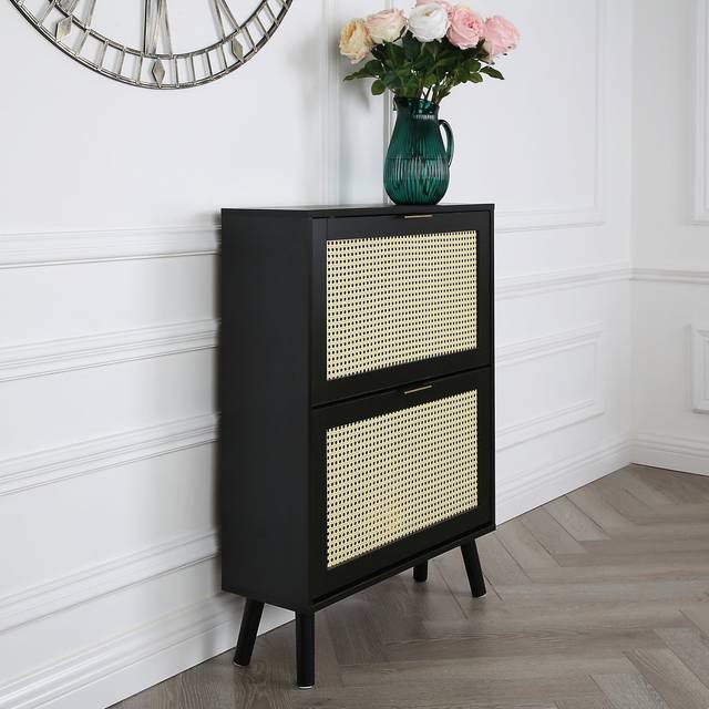 Craven Cane Shoe Cabinet - Black (6)