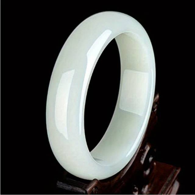 1pc Jade Bangle Bracelet For Women Men Classcial Retro Chinese Style Hand Jade Bracelets - Multicoloured