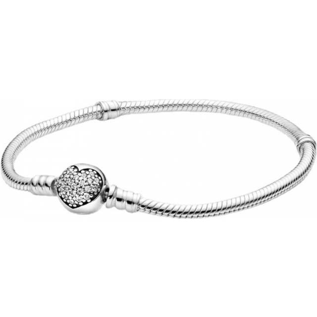 Bracelet 925 Silver Shining Round Heart Full Diamond Series Simple Snake Bone Chain Personality Accessories?size:20cm?