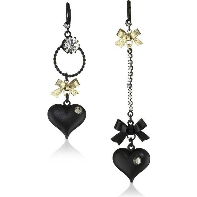 Niche high sense of fashion personality heart-shaped earrings bow circle long pendant female