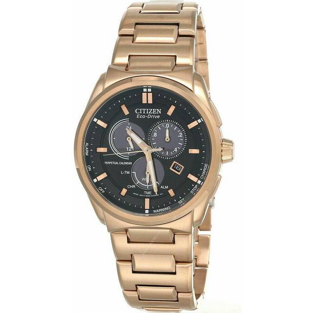 CITIZEN Perpetual Calendar Black Dial Gold-Tone Bracelet Men's Watch BL5483-55E - 48 mm