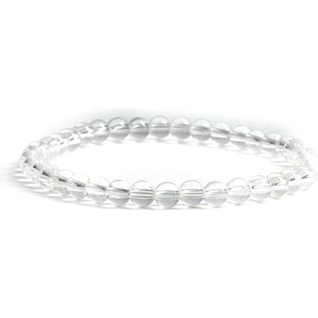 Cherry Tree Collection - Small  Medium  Large Sizes - Gemstone Beaded Bracelets For Women  Men  and Teens - 4mm Round Beads (Clear Quartz - Large)