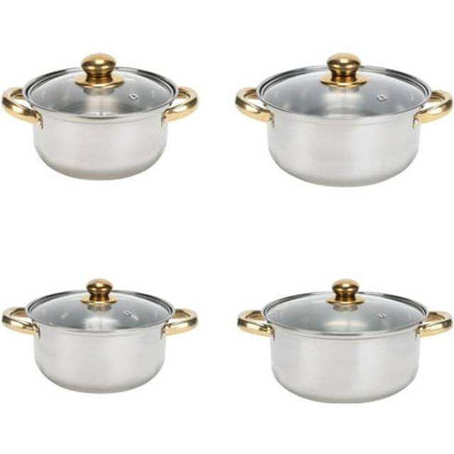 Bruntmor Stainless Steel Cookware Set - Pot with Measurement Markings - Ultimate Cookware Set - Multi-functional Cooking Essentials - Oven-Safe Cookin