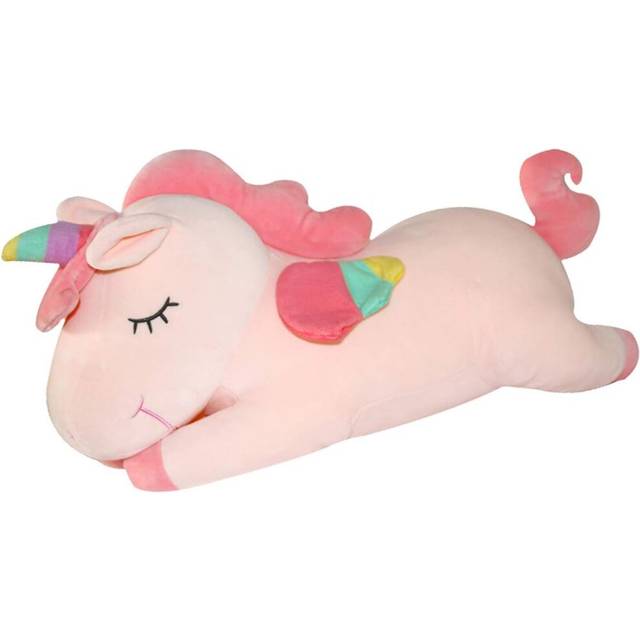 Plush Unicorn Stuffed Animal Pillows Toy, 11.8 Inch Cute Soft Pink Unicorn Plushie with Rainbow Wings Gifts for Girls