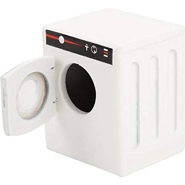 Mini Dollhouse Washing Machine, 1:12 Doll House Wooden Washing Machine Model DIY Dollhouse Furniture Accessories for Dolls(White)