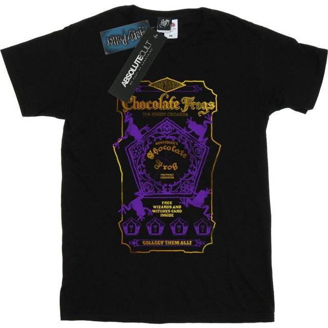 Chocolate Frogs Coloured Label Cotton Boyfriend T-Shirt - Black - XXL