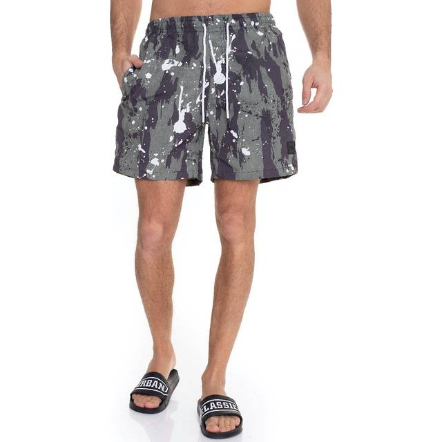 Urban Classics - Pattern Swim White Dot Camo Aop - Board Shorts - green - S - 100% Polyester