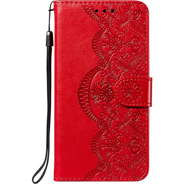 PU Leather Embossed Wallet Case For iPhone 12 Mini Stylus Pro Book Cover Viewing Stand Coque
