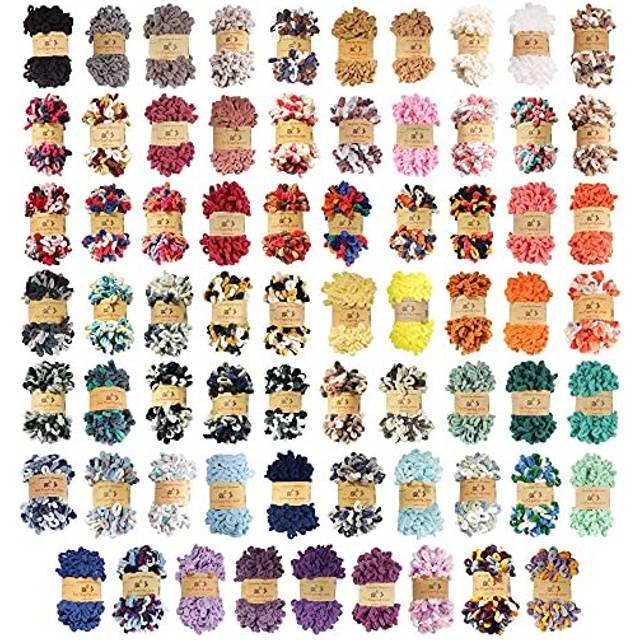Finger Knitting Yarn - Fun Finger Loops Yarn - 100% Polyester - 3 Skeins (Variety Pack)