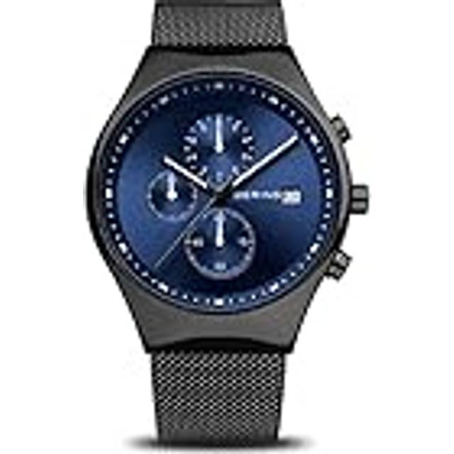 BERING Men Analog Quartz Classic Collection Watch with Stainless Steel Strap & Sapphire crystal 18842-227 - Blue
